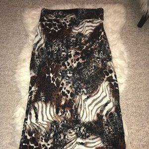 Animal print maxi skirt